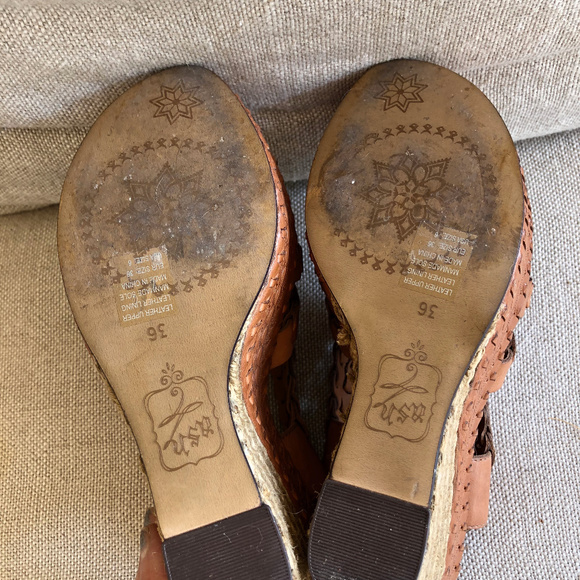 Ash braided vachetta high wedge shoes size 36 6 - Picture 8 of 8